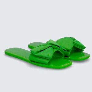 Kate Spade Bikini Bow Slide Sandal KS Green Womens Size 7B NWOB!